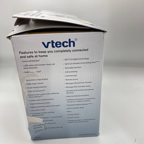 Vtech CareLine SN5147 Amplified Corded/Cordless Phone with Answering System - Picture 5 of 6